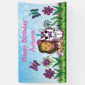 Bonne bannière d'anniversaire Unicorn et Fairy (Vertical)