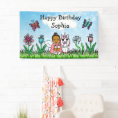 Bonne bannière d'anniversaire Unicorn et Fairy (En situation)