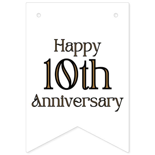Bonne bannière de 10e anniversaire de Bunting (Deuxième drapeau)