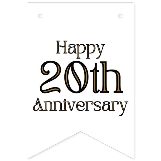 Bonne bannière de 20e anniversaire Bunting (Deuxième drapeau)