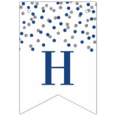 Bonne bannière de retraite Bleu Argent Confetti (Premier drapeau)