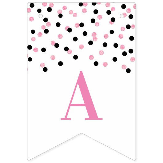 Bonne bannière de retraite Noir rose Confetti (Deuxième drapeau)