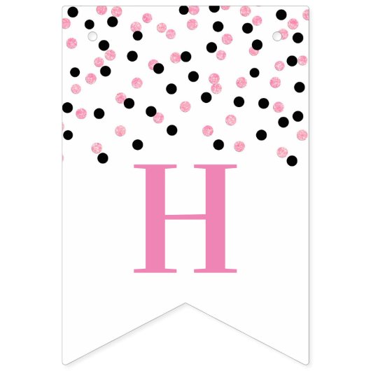 Bonne bannière de retraite Noir rose Confetti (Premier drapeau)