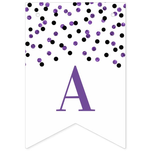 Bonne bannière de retraite Noir violet Confetti (Deuxième drapeau)