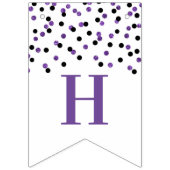 Bonne bannière de retraite Noir violet Confetti (Premier drapeau)