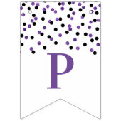 Bonne bannière de retraite Noir violet Confetti (Troisième drapeau)