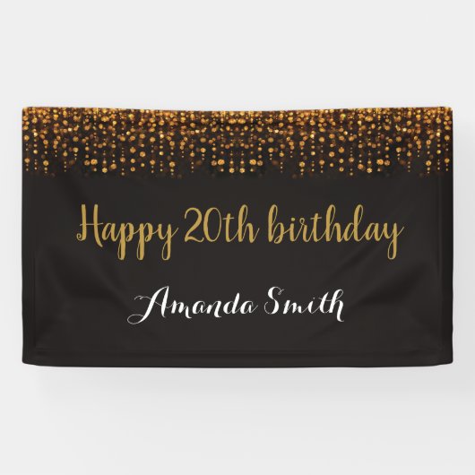 Bonne bannière du 20e anniversaire. Parties scinti (Horizontal)