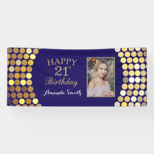 Bonne bannière du 21e anniversaire. Photo Blue Go
