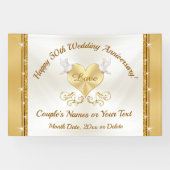 Bonne bannière du 50e anniversaire, Golden personn (Horizontal)