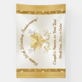 Bonne bannière du 50e anniversaire, Golden personn (Verticale)