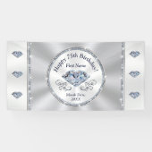 Bonne bannière du 75e anniversaire, personnalisée (Horizontal)