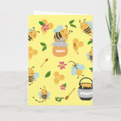 Bonne Bee day mignonne Bumblebee motif carte pliée (Dos)