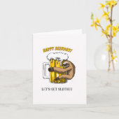 Bonne bière drôle carte d'anniversaire (Fleur jaune)