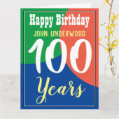Bonne carte 100e anniversaire (Fleur jaune)