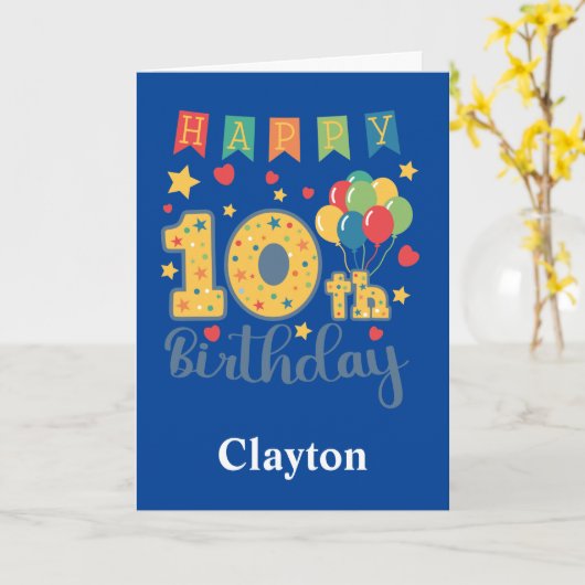 Bonne carte 10e anniversaire (Fleur jaune)