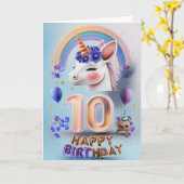 Bonne carte 10e anniversaire (Fleur jaune)