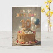 Bonne carte 10e anniversaire (Fleur jaune)