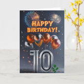 Bonne carte 10e anniversaire (Fleur jaune)
