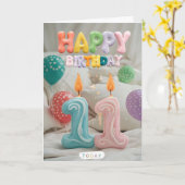 Bonne carte 11e anniversaire (Fleur jaune)