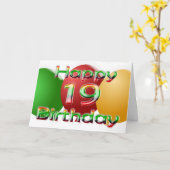 Bonne carte 19e anniversaire (Fleur jaune)
