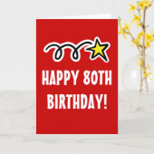 Bonne Carte 80e Anniversaire Pour Hommes Ou Femmes (Fleur jaune)