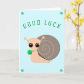 Bonne carte à chance Snail Lucky avec Clover (Fleur jaune)