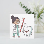 Bonne carte à plat pour soins dentaires (Debout devant)