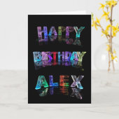 Bonne carte Alex Anniversaire (Fleur jaune)
