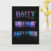 Bonne carte Alexander anniversaire (Fleur jaune)