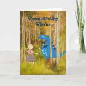 Bonne carte Alexus d'anniversaire avec Dinosaur (Devant)