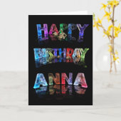 Bonne carte Anna d'anniversaire (Fleur jaune)