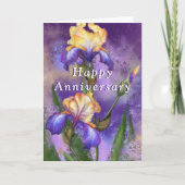 Bonne carte Anniversaire avec belle fleur Iris (Devant)