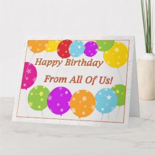 Bonne Carte Anniversaire De Nous Tous Avec Ballons