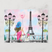 Bonne Carte Anniversaire Femme À Paris - Tour Eiff (Dos)