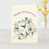 Bonne carte Anniversaire Flying Spring Birds (Fleur jaune)