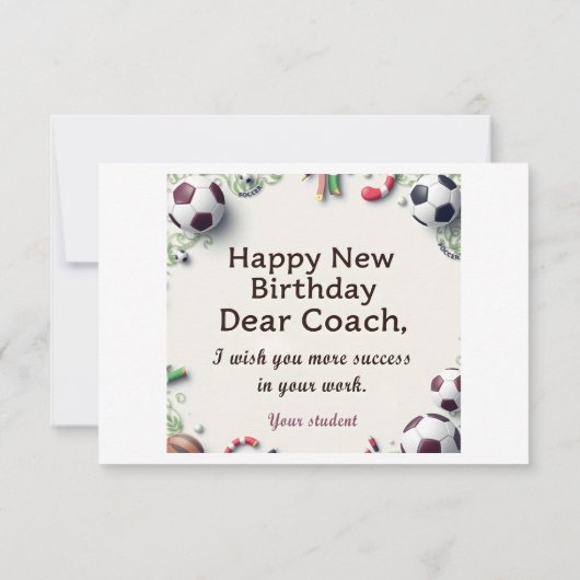 Bonne Carte Anniversaire Pour Entraîneur (Dos)