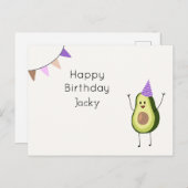 Bonne carte Avocado anniversaire (Devant / Derrière)