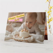 Bonne carte bébé anniversaire - numérique (Fleur jaune)