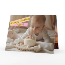 Bonne carte bébé anniversaire - numérique