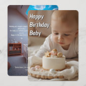 Bonne carte bébé anniversaire - Téléchargement ins (Devant / Derrière)