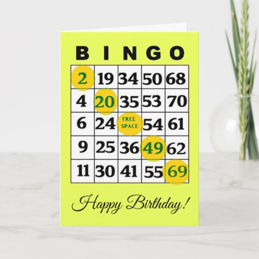 Bonne carte BINGO d'anniversaire (Devant)