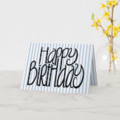 Bonne carte Bleu Bleu Anniversaire (Fleur jaune)