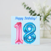 Bonne carte bleue 18e anniversaire (Debout devant)