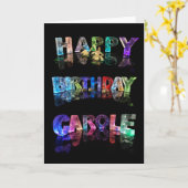 Bonne carte Carole d'anniversaire (Fleur jaune)