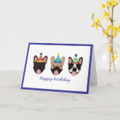 Bonne carte Casquette de fête de Chien de taureau (Fleur jaune)