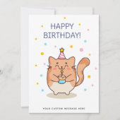 Bonne carte chat anniversaire mignonne (Devant)