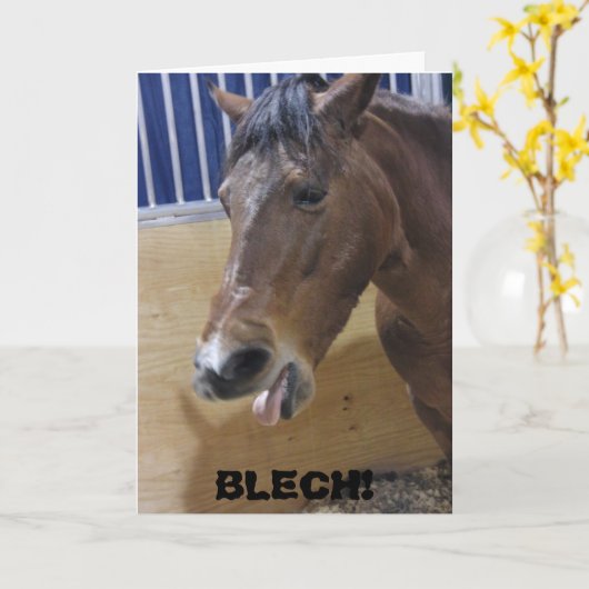 Bonne Carte : Cheval BLECH ! (Fleur jaune)