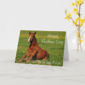 Bonne carte Cheval de Fête des Mères (Fleur jaune)