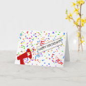 Bonne carte Confetti Anniversaire (Fleur jaune)