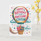 Bonne carte Cousin Anniversaire (Fleur jaune)